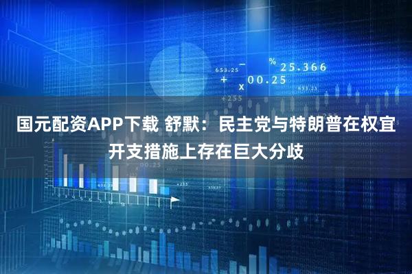 国元配资APP下载 舒默：民主党与特朗普在权宜开支措施上存在巨大分歧