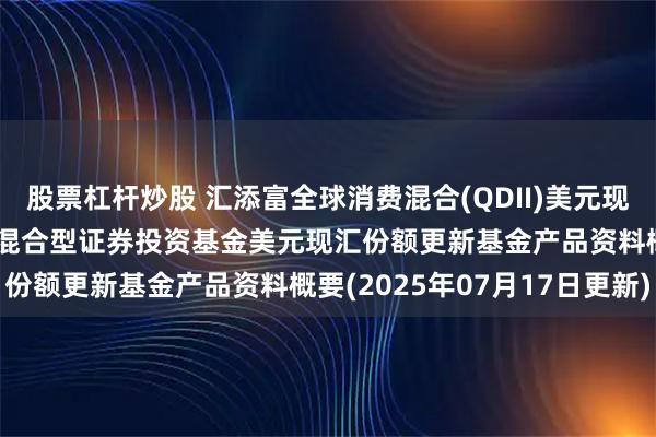 股票杠杆炒股 汇添富全球消费混合(QDII)美元现汇: 汇添富全球消费行业混合型证券投资基金美元现汇份额更新基金产品资料概要(2025年07月17日更新)